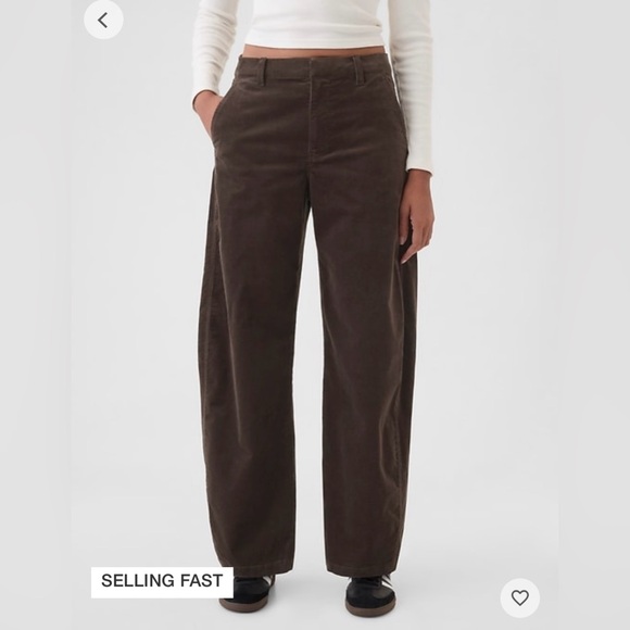 GAP High Rise Corduroy Tapered Ankle Trousers - Brown, NWT - Picture 1 of 6